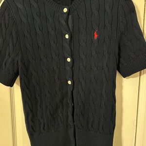 Polo by Ralph Lauren Black Cable Knit Sweater